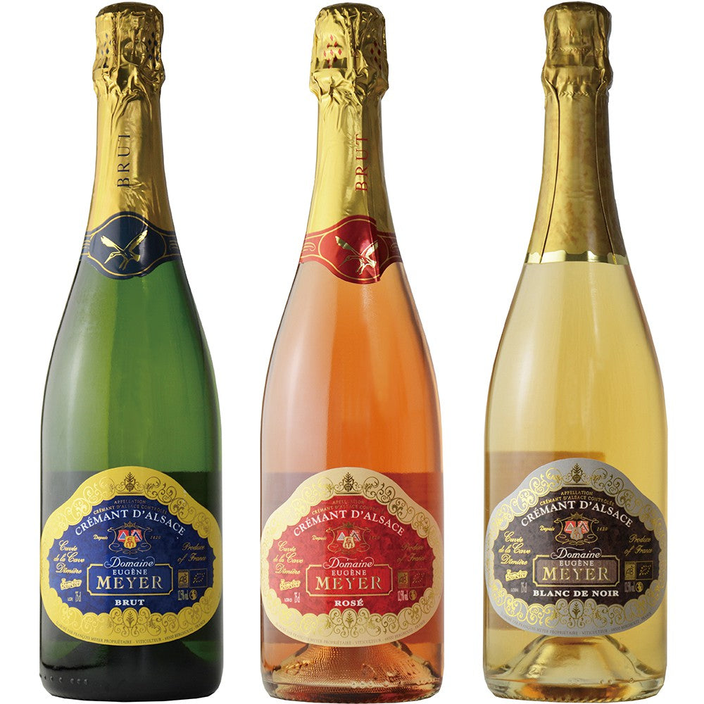 A tasting set of three magnificent Alsace Cremants